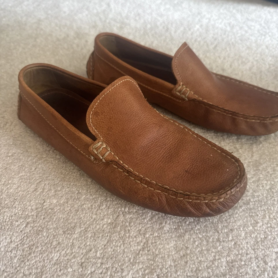 Johnson & Murphy Men’s 11M / Brown Tan Leather Driving Loafers Flex / See Pics! - Image 1 of 4