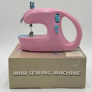 Vintage Mini Sewing Machine Portable Compact Straight Stitch Beginner Pink - Picture 1 of 7