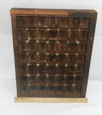 Impressoras de madeira vintage gavetas impressão tipográfica conjunto bandeja caixa de sombra seção 49! - Imagem 1 de 4