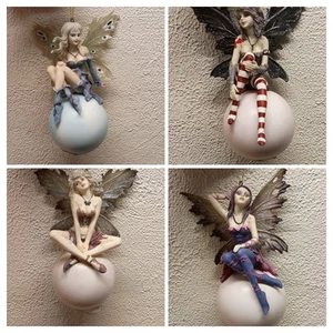 4 X NEMESIS NOW FAIRY/PIXIE FANTASY FIGURINE ON BAUBLE - Picture 1 of 23