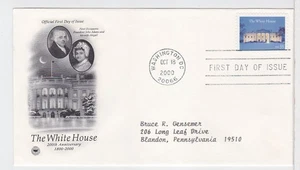 TurtlesTradingPost- White House 200th Anniv #3445- 2000 FDC- Artcraft Variety - Picture 1 of 1