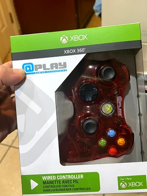 NEW*Microsoft Xbox 360 @ At Play Gamepad Wired Clear Red Controller - Image 1 of 4