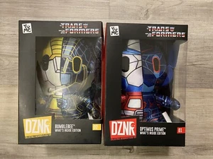 Transformers DZNR Set Optimus Prime, Bumblebee Plush What’s Inside Edition - Picture 1 of 3