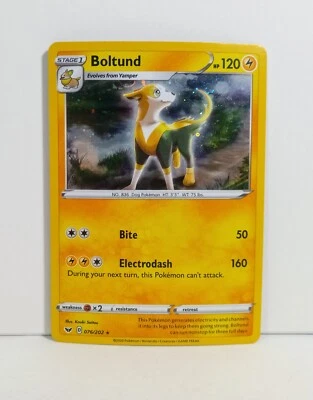 Boltund Pokemon TCG SWSH01 Sword & Shield Base Card 076/202 2020 Holo Rare - Image 1 of 3