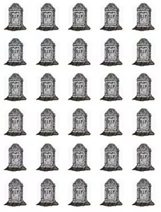30 Halloween Grab Steine Cupcake Toppers Essbare Backoblate Fairy Tortenaufsatz - Bild 1 von 1