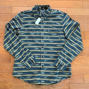 NEW LL Bean Signature Flannel Shirt Men’s M Aztec Tribal Slim Fit Button Up NWT - Picture 1 of 8