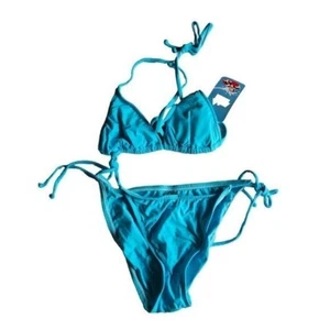Bikini vintage Paul Frank para mujer, Julius, azul, traje de baño, pequeño - Imagen 1 de 6