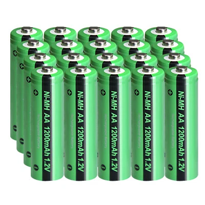20PCS 1200mAh Rechargeable AA Battery 1.2V NI-MH Batteries for Solar Lights US - Image 1 of 4