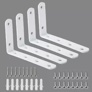 Alise Floating Shelf Brackets,White Bracket for Shelves Heavy Duty L Wall Bracke - Picture 1 of 6