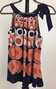 Ann Taylor size 8 lined silk sleeveless top circles and dots pattern - Picture 1 of 4
