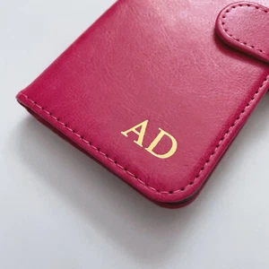 COVER portafoglio iniziali rosa PERSONALIZZATA PER IPHONE 16 16 Pro 16e 16 Pro Max 16e - Foto 1 di 3