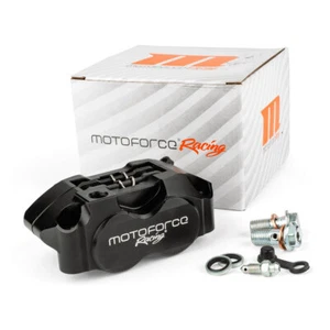 Pinza Freno Radiale Anteriore Posteriore 4 Pistoncini Motoforce Racing Nero - Imagen 1 de 9