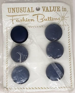Woolworth's Carded Blue Button Unusual Value Fashion Buttons VTG  - Picture 1 of 6