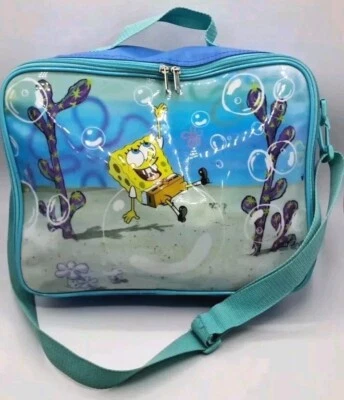 2002 Nickelodeon 海绵宝宝蓝色小号儿童儿童行李箱包 Y2K  — 第 1/4 张图片