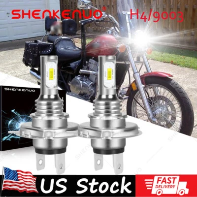 For Kawasaki Vulcan EN500 VN700/A VN750 VN800 VN900 2X H4 LED Headlight Bulbs US - Image 1 of 4