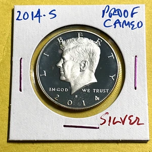 2014 S Proof Cameo SILVER Kennedy Half Dollar Choice Gem UNC - Picture 1 of 2