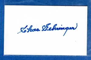 Charlie Gehringer Autographed Index Card HOF - Picture 1 of 1