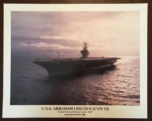 USS ABRAHAM LINCOLN (CVN 72) NUCLEAR-POWERED AIRCRAFT CARRIER, AT SEA, POSTER - Picture 1 of 3