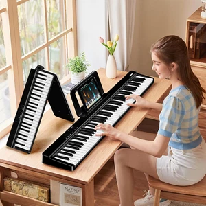 Keyboard Piano mit Halbgewichtet, Faltbares Klavier mit Aufnahme und Bluetooth-U - Bild 1 von 8