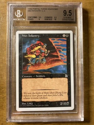 MTG ✨WEI INFANTRY ✨Portal Three Kingdoms BGS 9.5 GEM MINT 1999 English LOW POP ! - Image 1 of 2