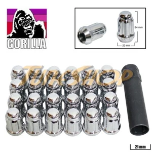 24 GORILLA SPLINE TUNER LOCK LUG NUT 12X1.25 1.25 ACORN WHEEL RIM CHROME CLOSE N - Picture 1 of 2