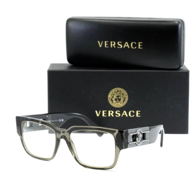 New VERSACE Eyeglasses MOD. 3350 5436 55-18 140 Grey Transparent & Silver Frames - Image 1 of 4