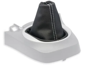 PER TOYOTA VERSO-S 2010-2016 CUFFIA LEVA CAMBIO PELLE NERA CUCITURE BIANCHE - Foto 1 di 5