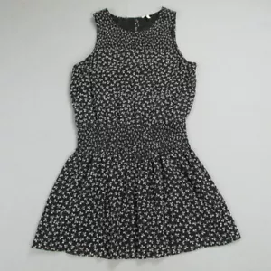 Joie Silk Tunic Top Mini Dress Black Florals Size Medium - Picture 1 of 13