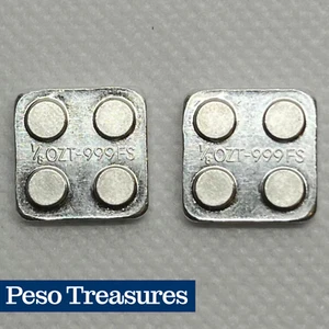 Lot 2 x 1/8 oz Silver Building Blocks – .999 Fine Stackable Bars - Picture 1 of 4