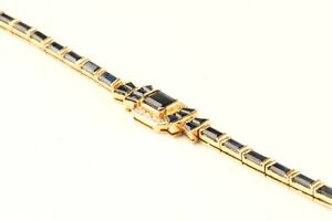 *14k Yellow Gold Sapphire & Diamond 6 3/8" Bracelet