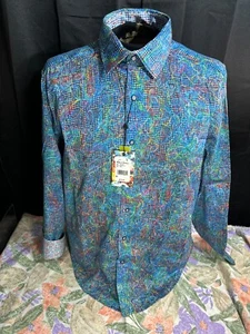 Robert Graham GUSTAVE Embroidered Paisley Multicolor Casual Shirt - Sz. L - NWT - Picture 1 of 4