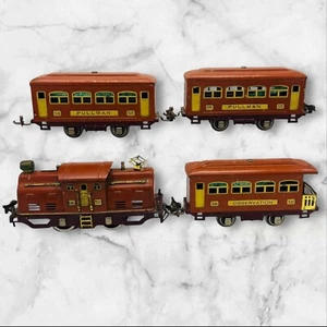 Lionel Prewar O Gauge 252 529 530 Terra Cotta Electric Locomotive Car Train Set - Picture 1 of 22