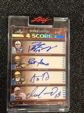 2023 Leaf Superlative 4 Score MANNING FAVRE RODGERS MARINO Quad Auto #4/6