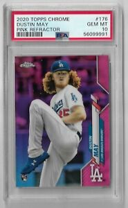 2020 TOPPS CHROME DUSTIN MAY RC ROOKIE PINK REFRACTOR #176 PSA 10 GEM MINT