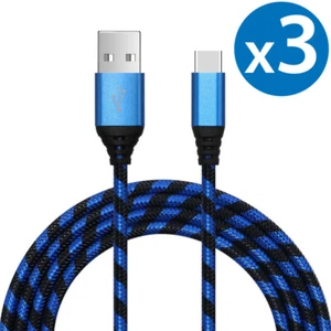 3x Braided USB C Type-C Fast Charging Data SYNC Charger Cable Cord 3/6/10FT LONG - Picture 1 of 60