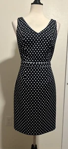 The Limited Navy Blue Polka Dot Retro Pinup Style Shift Dress Size 2 - Picture 1 of 9