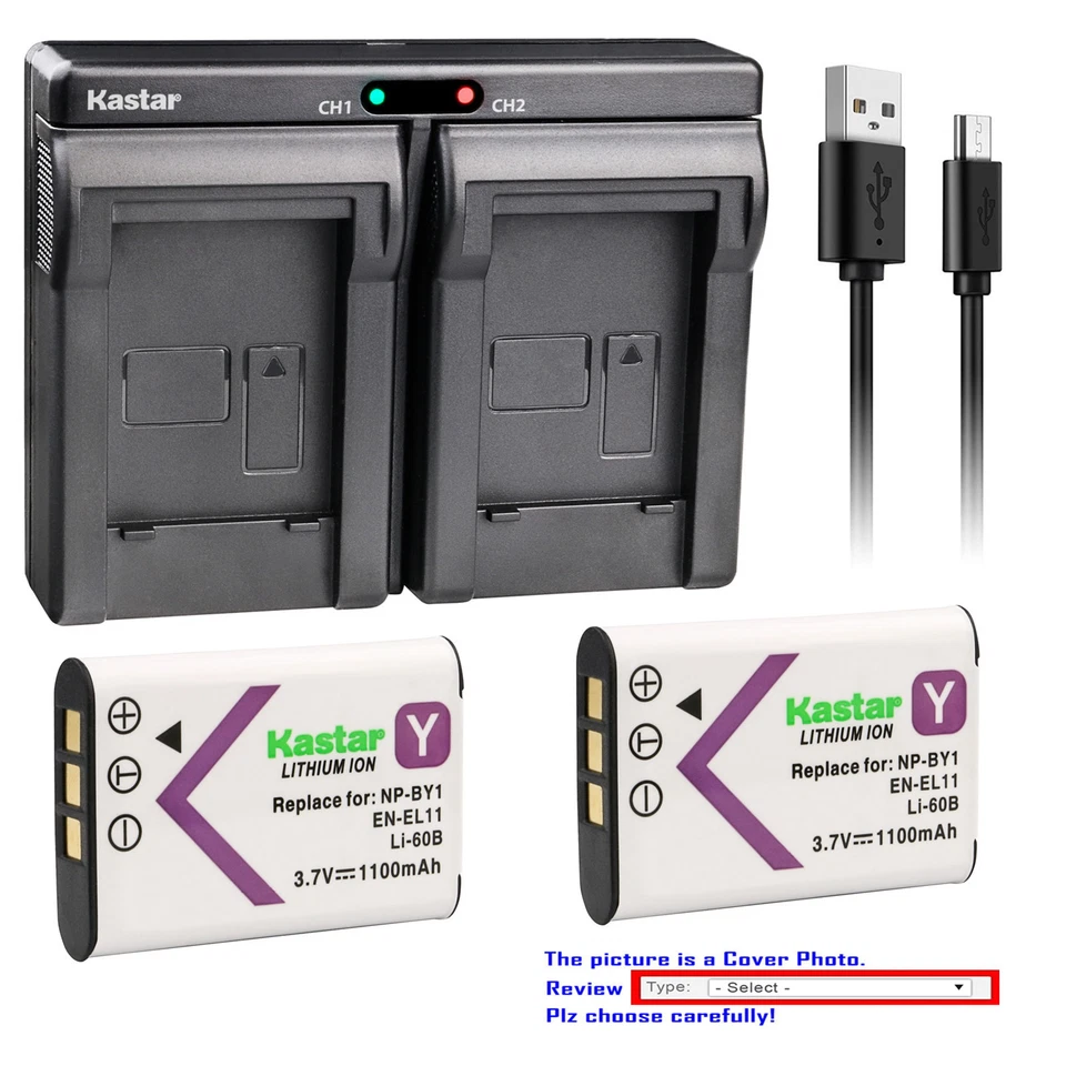 Kastar EN-EL11 Battery Charger for Nikon Coolpix S550 Nikon Coolpix S560 ENEL11 - Image 1 of 4