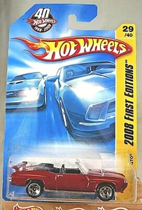 2008 Hot Wheels #29 First Editions 70 PONTIAC GTO Dark Red Varia Chrome Base 5Sp - Picture 1 of 7