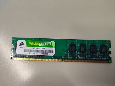 Corsair VS1GB533D2 1GB (1x1GB) PC2-4200 DDR2-533MHz non-ECC CL4 240P Memory - Immagine 1 di 2