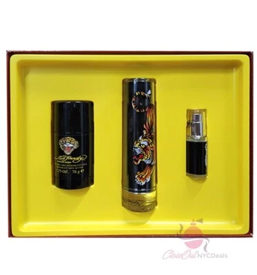 ED Hardy LA Bull Dog By Christian Audigier 3Pcs Set-1.7oz EDT+2.75oz Deo+Mini - Image 1 of 3