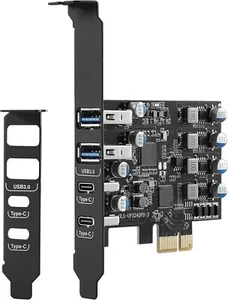 Carte d'extension PCI Express vers USB 3.0 25 W - 4 Ports 2 de Type A + 2 de ... - Photo 1/7