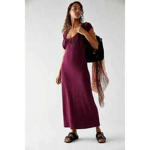 Free People Womens Verona Textured Knit Backless Maxi Dress Sz Small - Picture 1 of 11