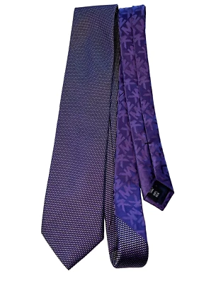 Corbata Michael Kors Hombre 100% Seda Púrpura Sólida Iridiscente 58x3.25" Foto 1 de 4