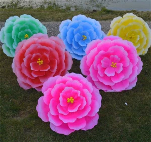 3D Flower Design Silk Peony Floral Parasol Bamboo Umbrellas Cosplay Party Show