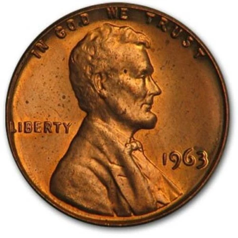 1963 P - Lincoln Memorial Penny - BU Cover