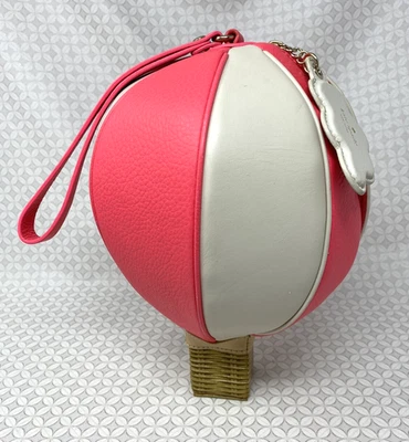 Kate Spade Get Carried Away Large 3D Hot Air Balloon Wristlet Pink Stripes USED Foto 1 de 4