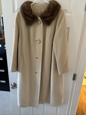 Authentic Vintage Women’s Forsrtmann Cashmere Coat with Fur Collar - Image 1 of 3