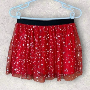 Holiday Time Weihnachten Tutu Rock Mädchen Gr. XL 14 16 Metallic Sterne glitzernd rot - Bild 1 von 4