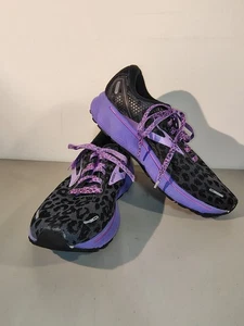 Brooks Ghost 14 Women's Sz 9 Electric Cheetah Black Purple Sneakers O.77 - Picture 1 of 12