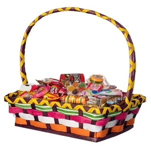 Vibrant Wicker Gift Basket – Versatile Woven Basket with Handle for Easter Ca... - Picture 1 of 7